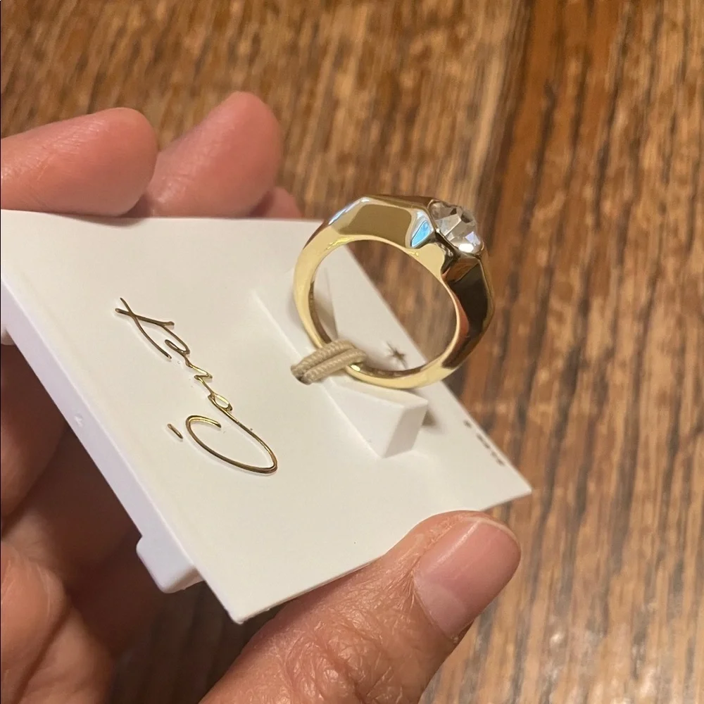 Cove Gold Ring with Crystal Detail